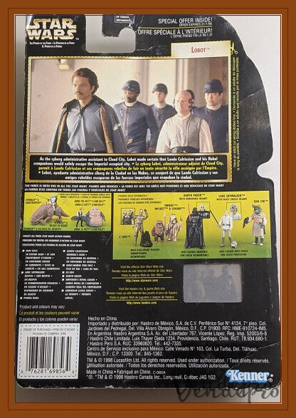 Star Wars POTF2 – Lobot con Bláster y Diapositiva Freeze Frame (UPC: 076281698564)