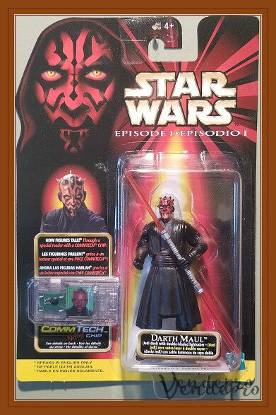 Star Wars Episodio I – Darth Maul (Duelo Jedi) con Chip CommTech (UPC: 076281840888)