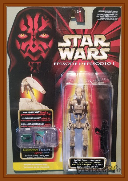 Star Wars Episodio I – Droide de combate (variante "sucia", chip CommTech francés) (UPC: 076930842218)
