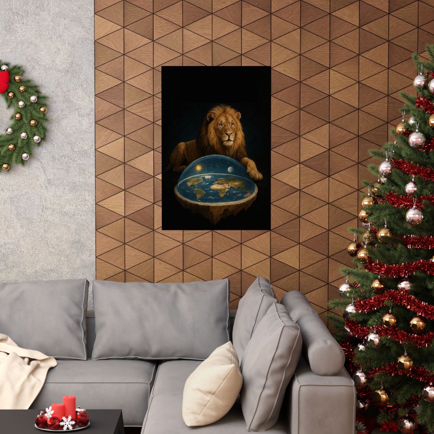 Flat Earth, Majestic Lion Matte Poster