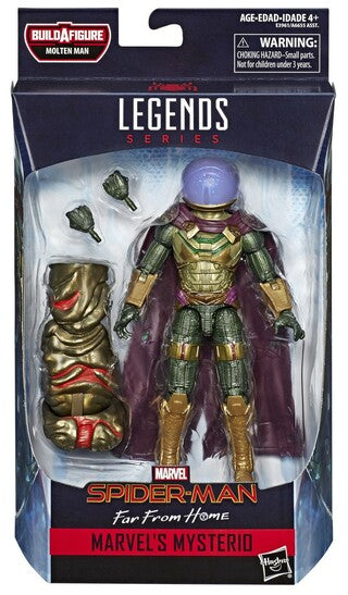 Spider-Man - Marvel Legends Figura de Acción Mysterio de 6 Pulgadas - Serie BAF Molten Man (UPC: 630509817214)