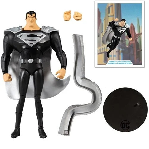 DC Multiverse – Superman (traje negro, estilo serie animada) Figura de acción a escala de 7 pulgadas (UPC: 787926151916)