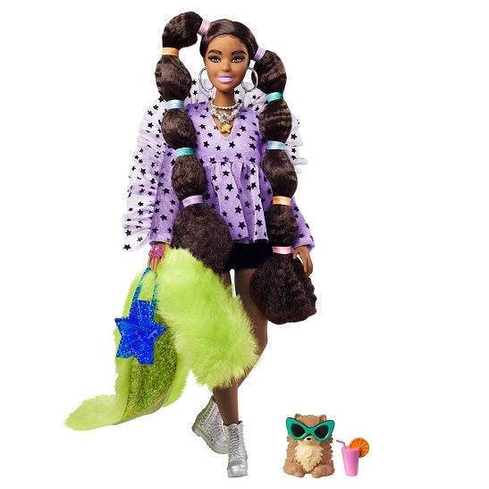 Barbie Extra Doll #15 – Brunette with Rainbow Jacket (UPC: 887961954982)