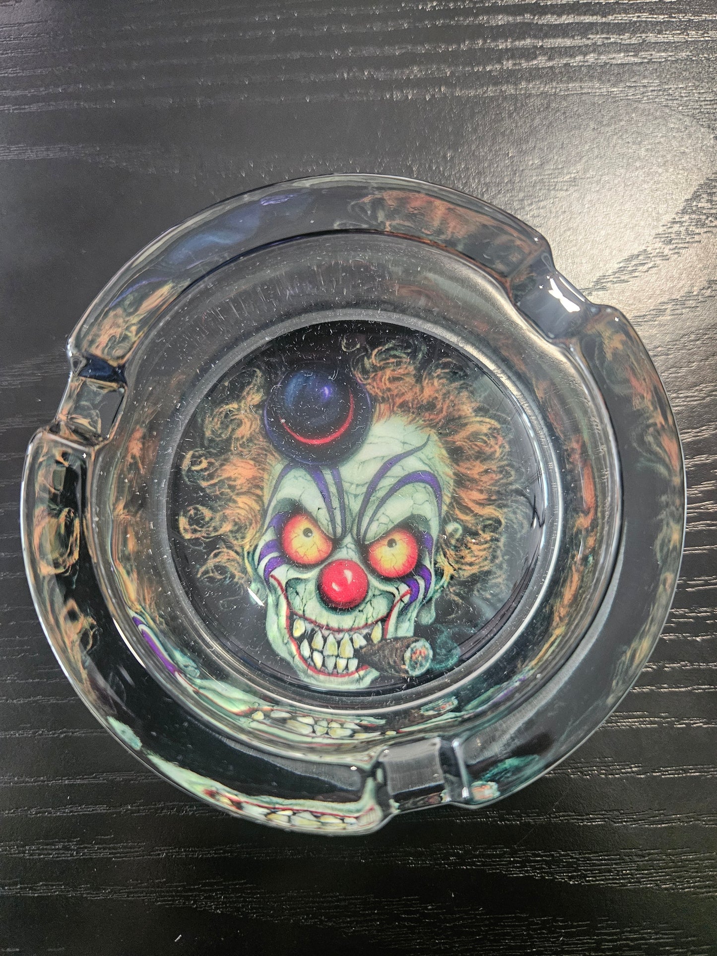 Round Glass Ashtray Clown # 6