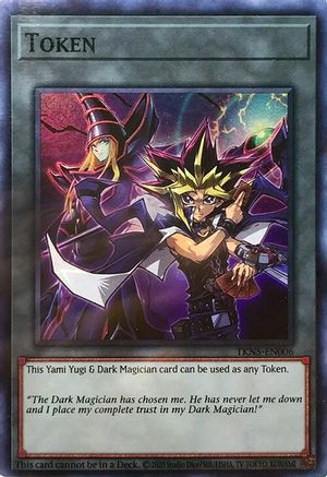 Yu-Gi-Oh! Token card featuring Yami Yugi and Dark Magician
