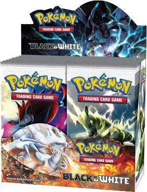 Pokémon Black and White booster box featuring Reshiram and Zekrom artwork