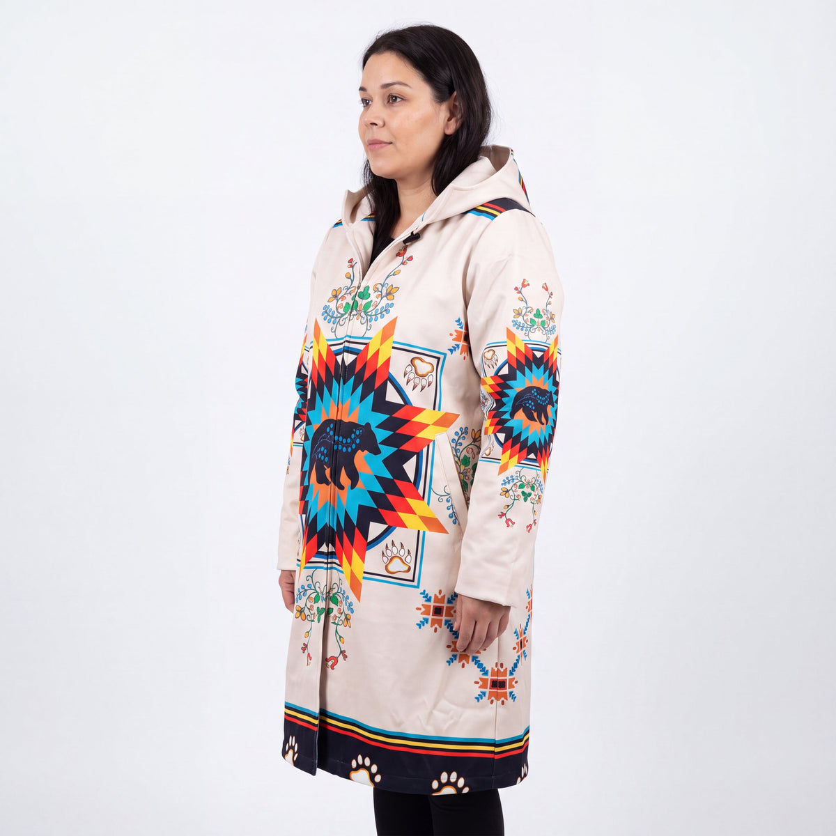 Courage bear Long Coat (white)-2