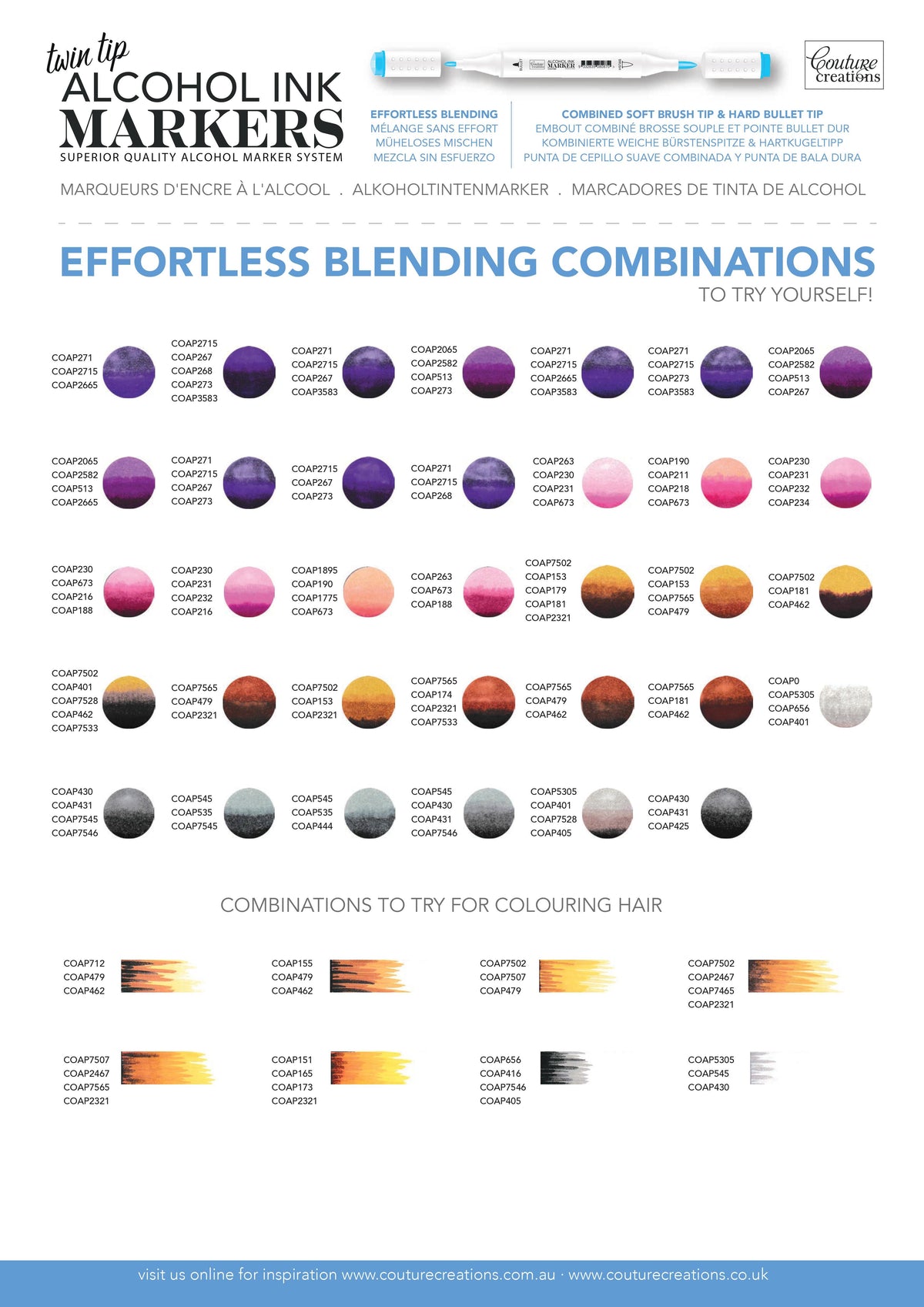 Twin Tip Alcohol Ink Marker - Browns, Greys & Black-26