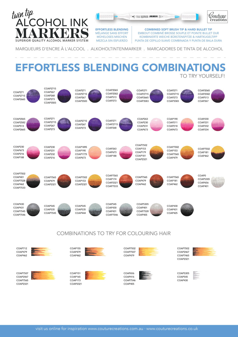 Twin Tip Alcohol Ink Marker - Browns, Greys & Black-26