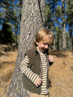 Gilt Sherpa Vest | Olive | Me & Henry-2