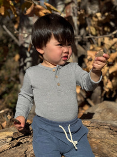Aynor Henley Onesie | Grey | Me & Henry-2