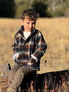 Adobe Shacket | Black & Brown Plaid | Me & Henry-2
