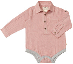 Jasper Woven Onesie | Red Micro Stripe | Me & Henry-1