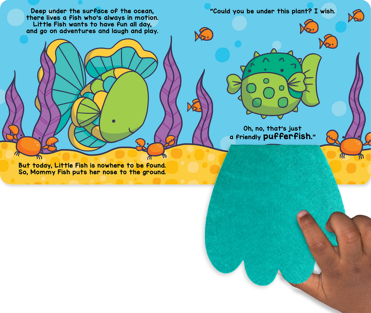 Little Hippo Books - Peek and Seek - In the Ocean - With Lift-the-Flap Felt Pieces - Ages 0–6-2