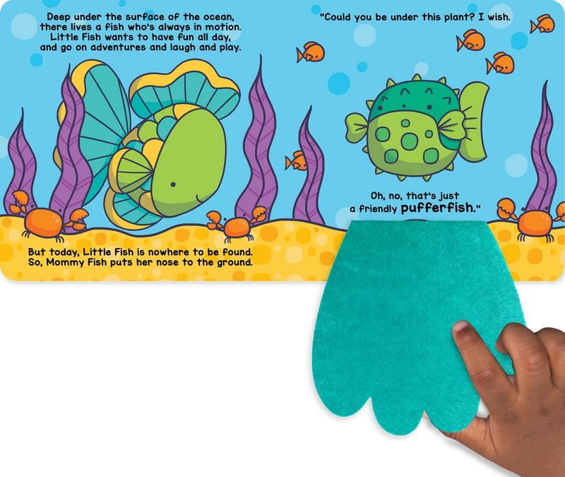 Little Hippo Books - Peek and Seek - In the Ocean - With Lift-the-Flap Felt Pieces - Ages 0–6-2