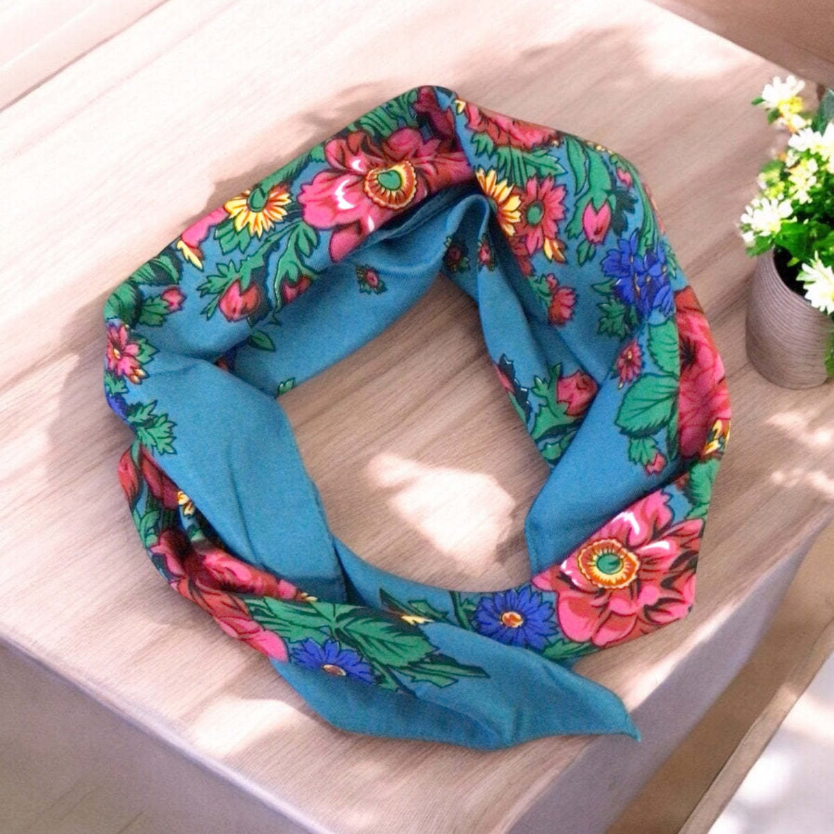 Teal Kokum Scarf-2