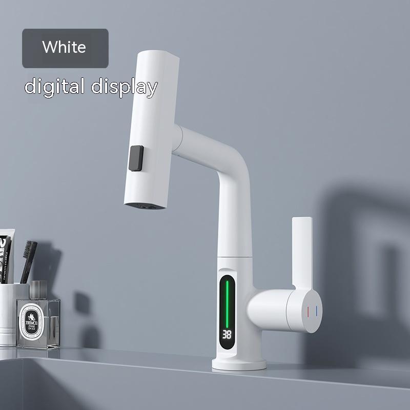 Intelligent Digital Display Faucet Pull-out Basin Faucet Temperature Digital Display Rotation-2