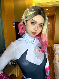 Super Hero Spider Gwen Cosplay Full Bodysuit Halloween Costume Zentai-9