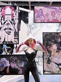 Super Hero Spider Gwen Cosplay Full Bodysuit Halloween Costume Zentai-10