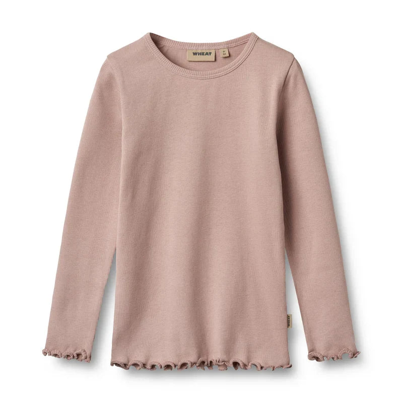 Long Sleeve T-shirt Ida | Rose Powder | Wheat Kids-1