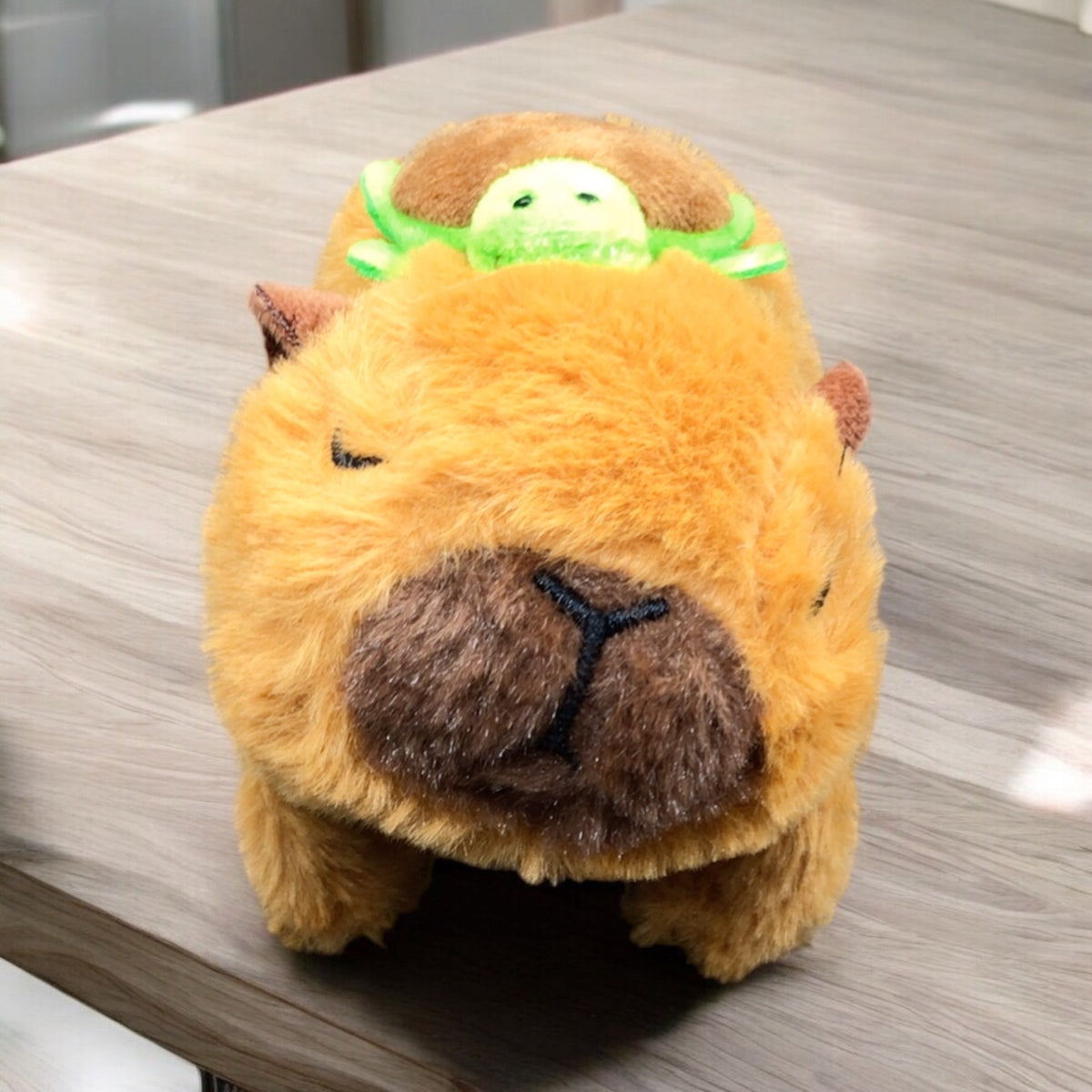 Interactive Electric Capybara Plush Toy with Turtle Backpack-4