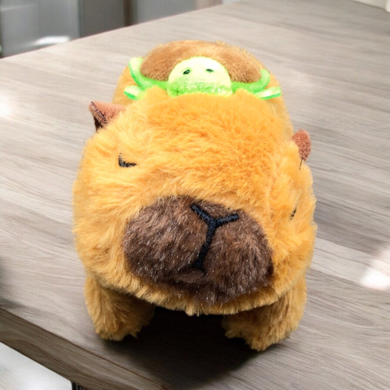 Interactive Electric Capybara Plush Toy with Turtle Backpack-4