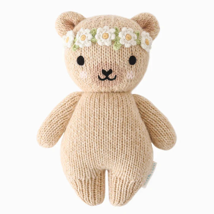 Baby honey bear (ivory floral) | Cuddle + Kind-1