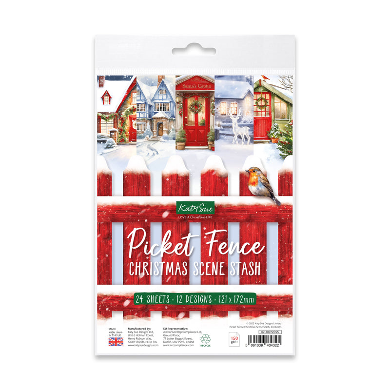 Katy Sue Picket Fence Christmas Scene Stash, 24 feuilles-1