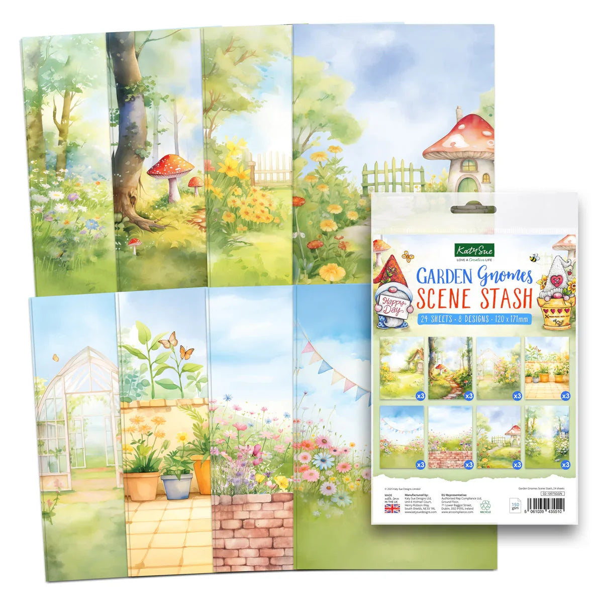 Garden Gnomes Scene Stash 24 sheets-2