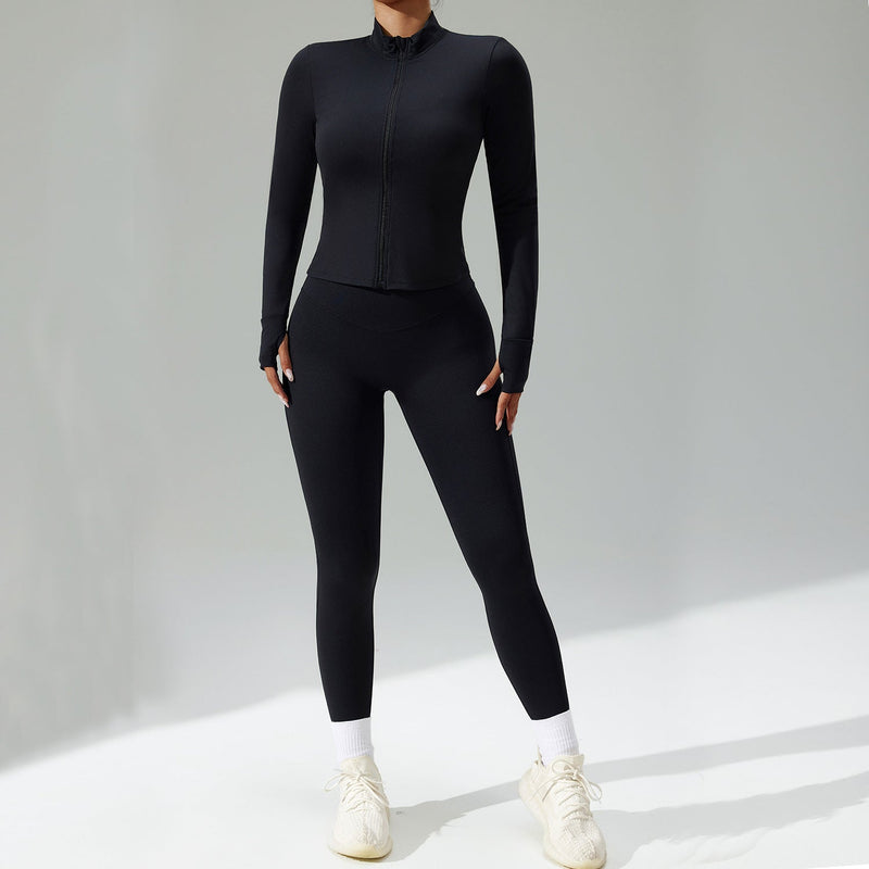 Three-Piece Running & Workout Set – Quick-Dry Sportswear with Cardigan-8