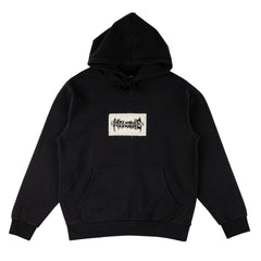 Welcome 'Scared Pigment-Dyed Patch' Hoodie - Black-1