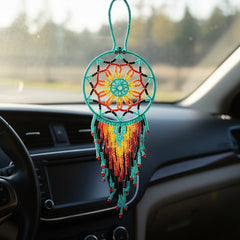 Turquoise ,Celestial Beaded Handmade Dreamcatcher-1