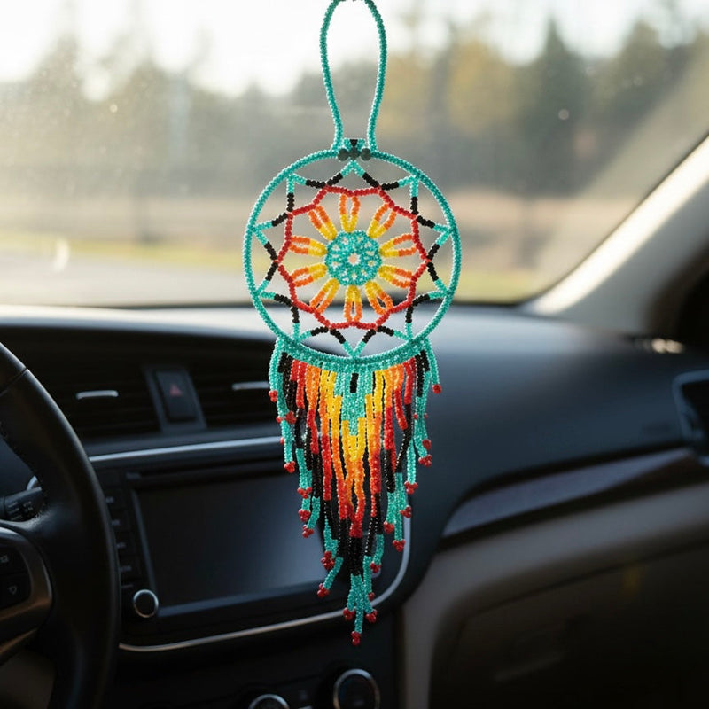 Turquoise ,Celestial Beaded Handmade Dreamcatcher-1