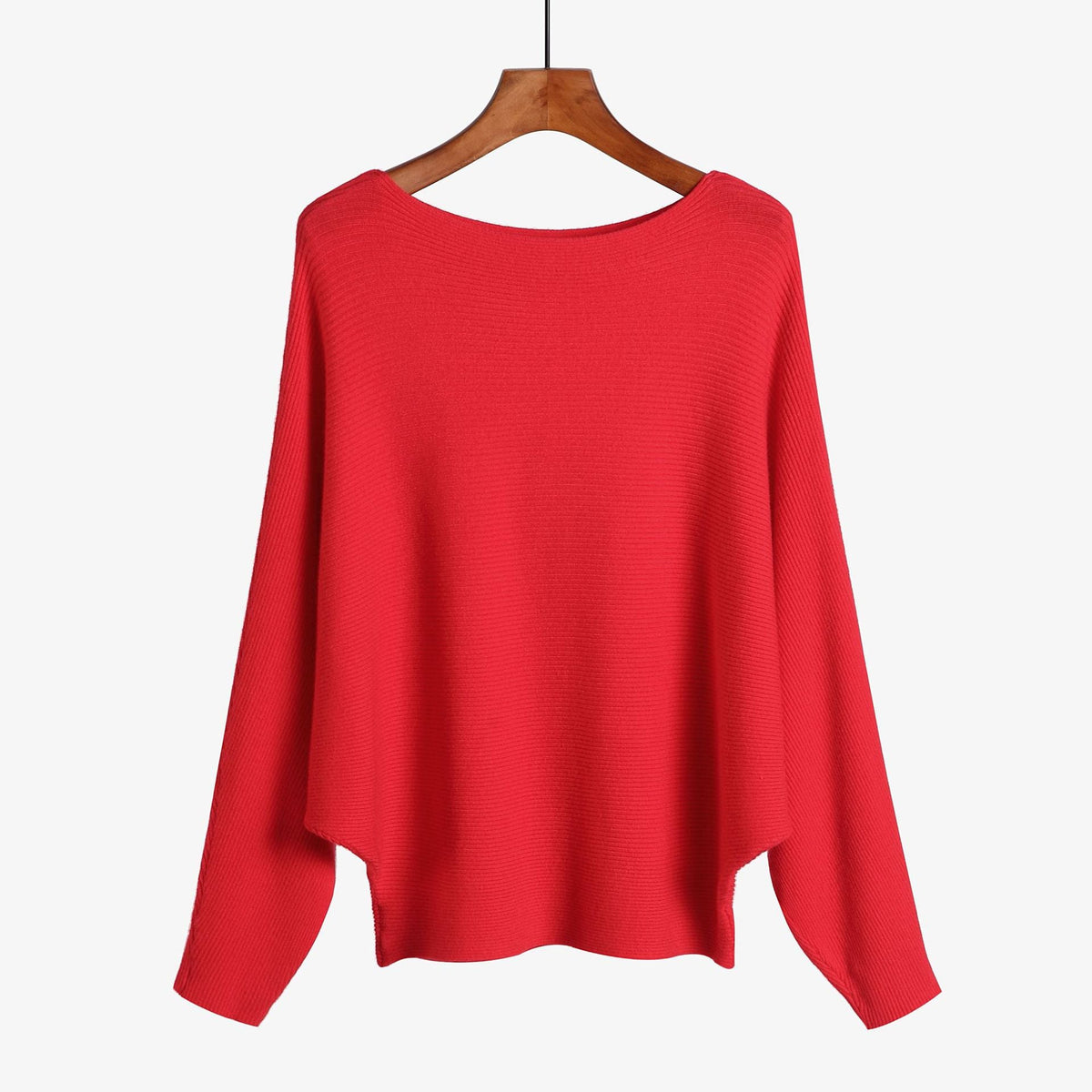 Women’s Halter Neck Batwing Knit Pullover Top – Stretchy Relaxed-Fit Casual Sweater-14