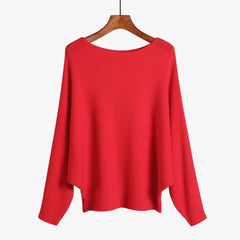 Women’s Halter Neck Batwing Knit Pullover Top – Stretchy Relaxed-Fit Casual Sweater-14