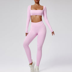Women’s High-Waisted Quick-Dry Running Set – Two-Piece Sports & Workout Outfit-1