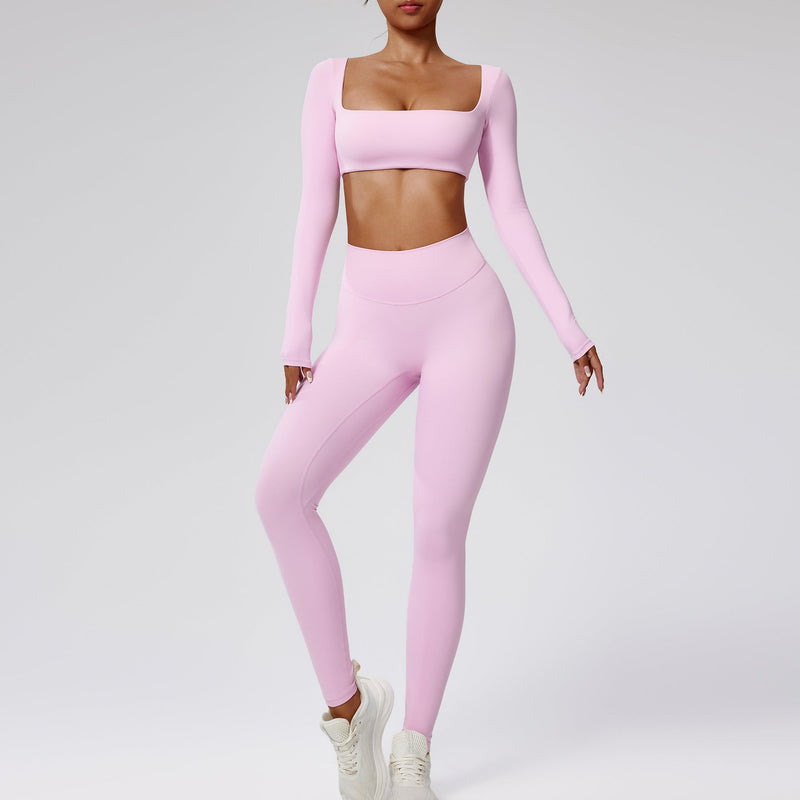 Women’s High-Waisted Quick-Dry Running Set – Two-Piece Sports & Workout Outfit-1