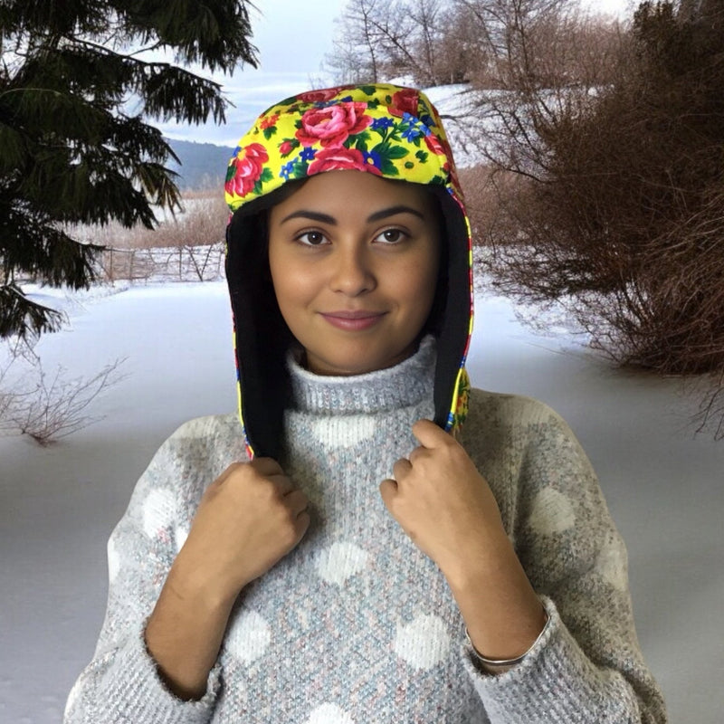 Yellow Kookum Hat with Drop-Down Ears-2