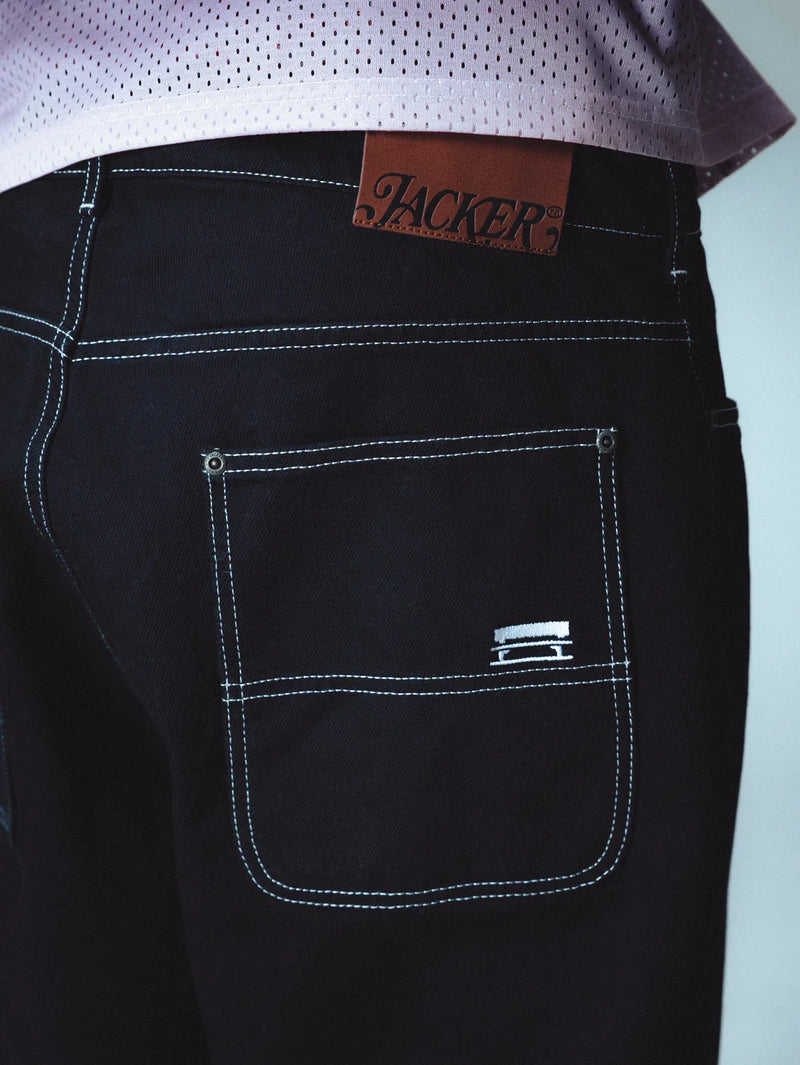 Jacker 'Classic' Denim Baggy Pants - Black-3
