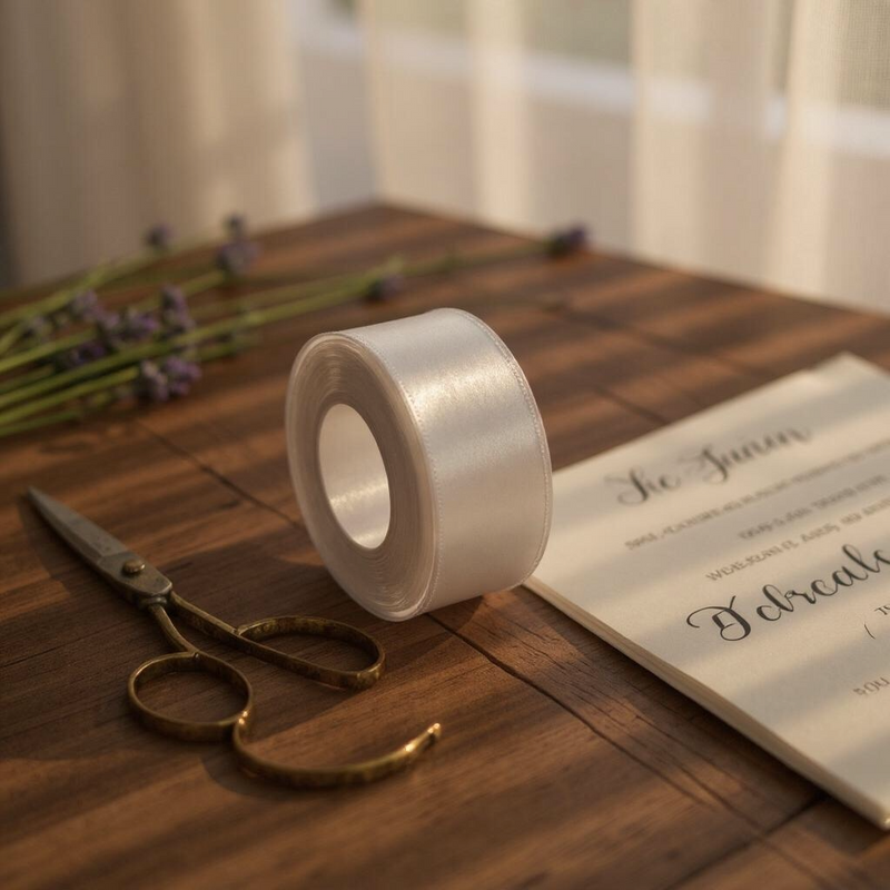 Satin Ribbon Double Face-Light Purple #420-3.8 cm Wide-2
