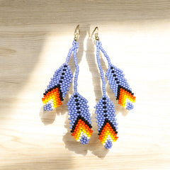 Lavender Feather Earrings-3