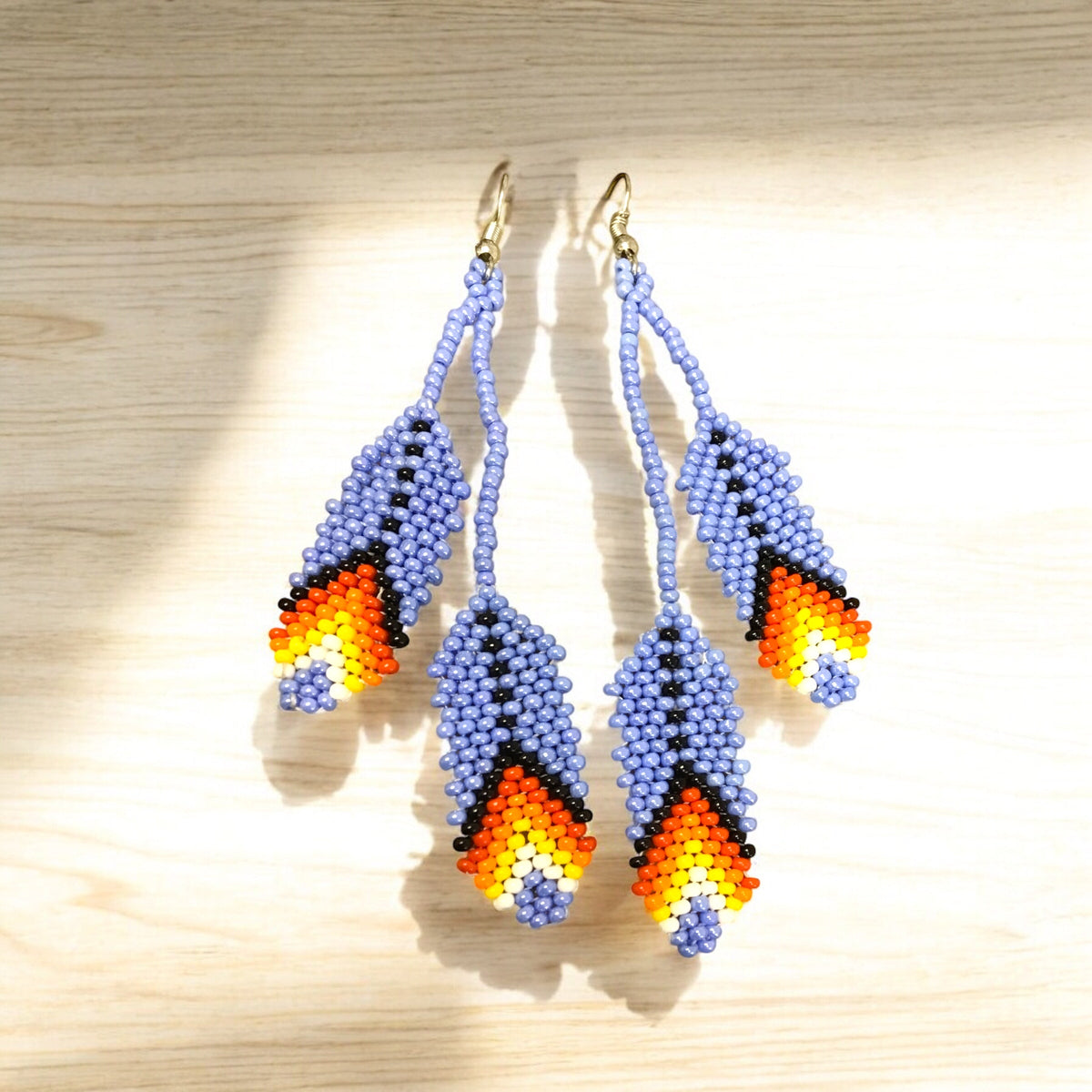Lavender Feather Earrings-3