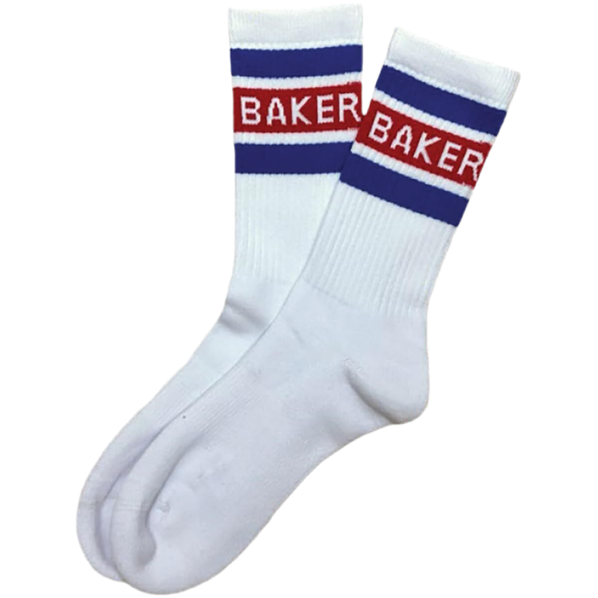 Baker 'Stripes Crew' Socks - White-1