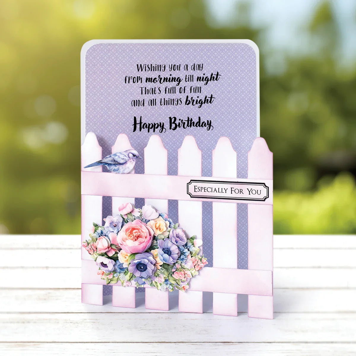White 5x7 Picket Fence Cards & Envelopes, Pack of 12-4
