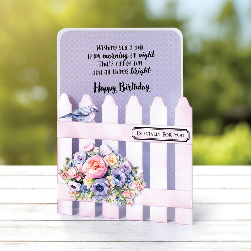 White 5x7 Picket Fence Cards & Envelopes, Pack of 12-4