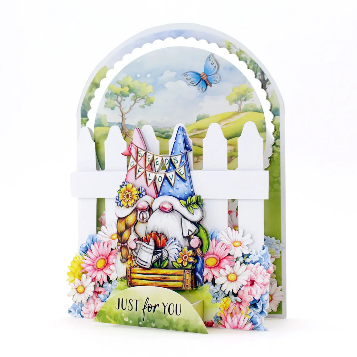 White 5x7 Picket Fence Cards & Envelopes, Pack of 12-5