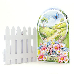 White 5x7 Picket Fence Cards & Envelopes, Pack of 12-6