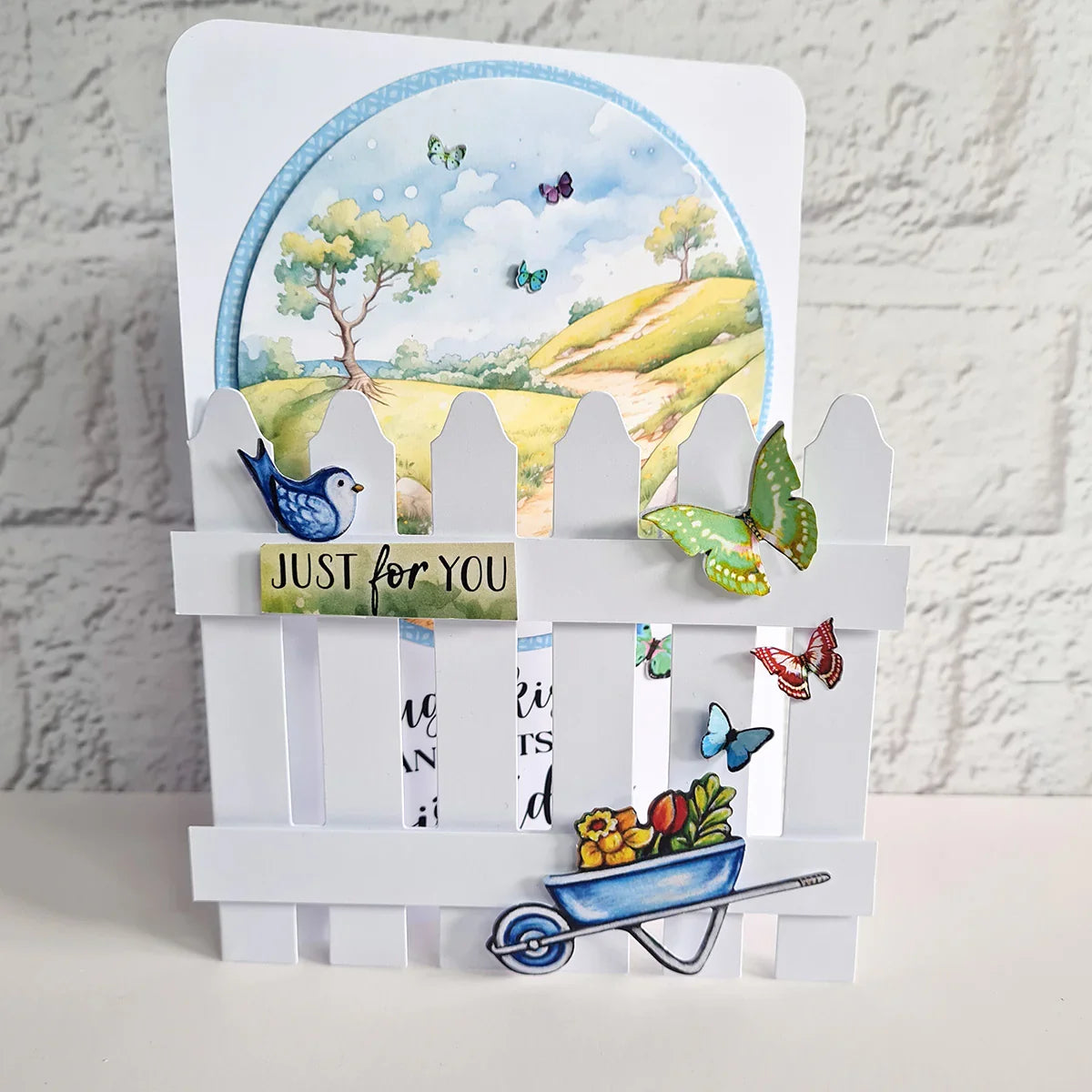 White 5x7 Picket Fence Cards & Envelopes, Pack of 12-7