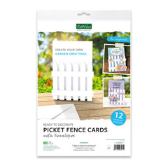 White 5x7 Picket Fence Cards & Envelopes, Pack of 12-1