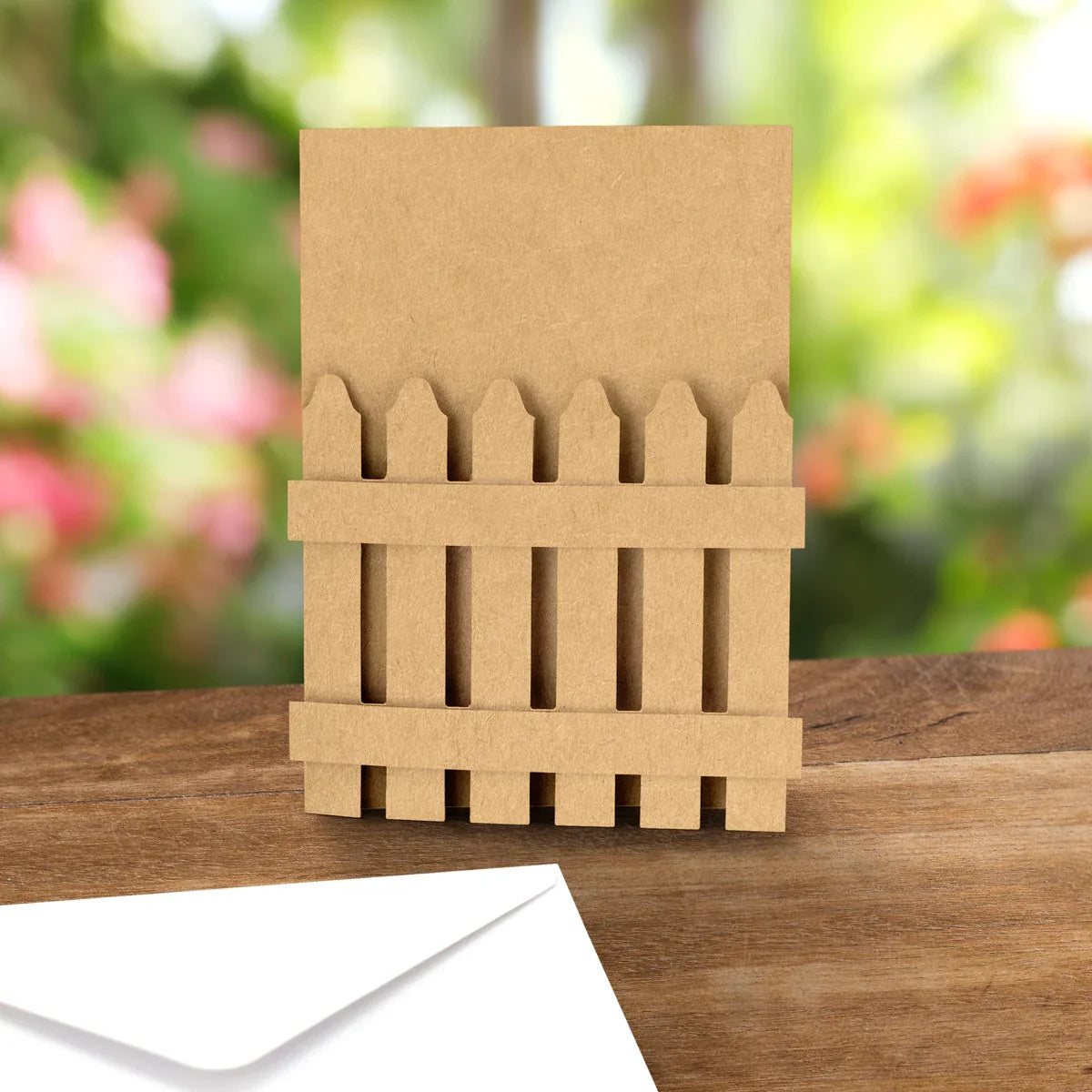 Kraft 5x7 Picket Fence Cards & Envelopes, Pack of 12-2